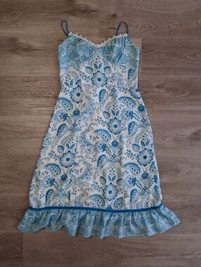 LOFT Floral Paisley Slip Dress Spaghetti Strap Y2K